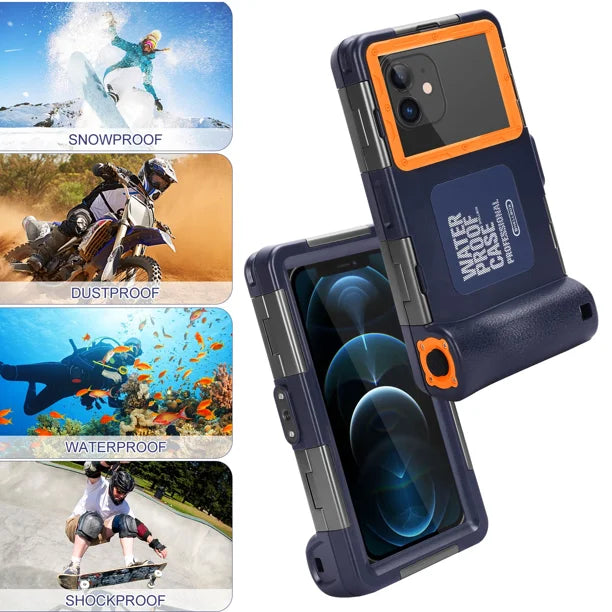 Waterproof Protective Case for Phones Up to 6.9 Inch with Lanyard H8519