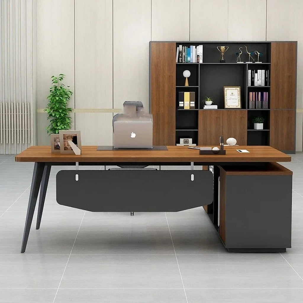 Modern Wood Computer Office Desk with Drawers I482