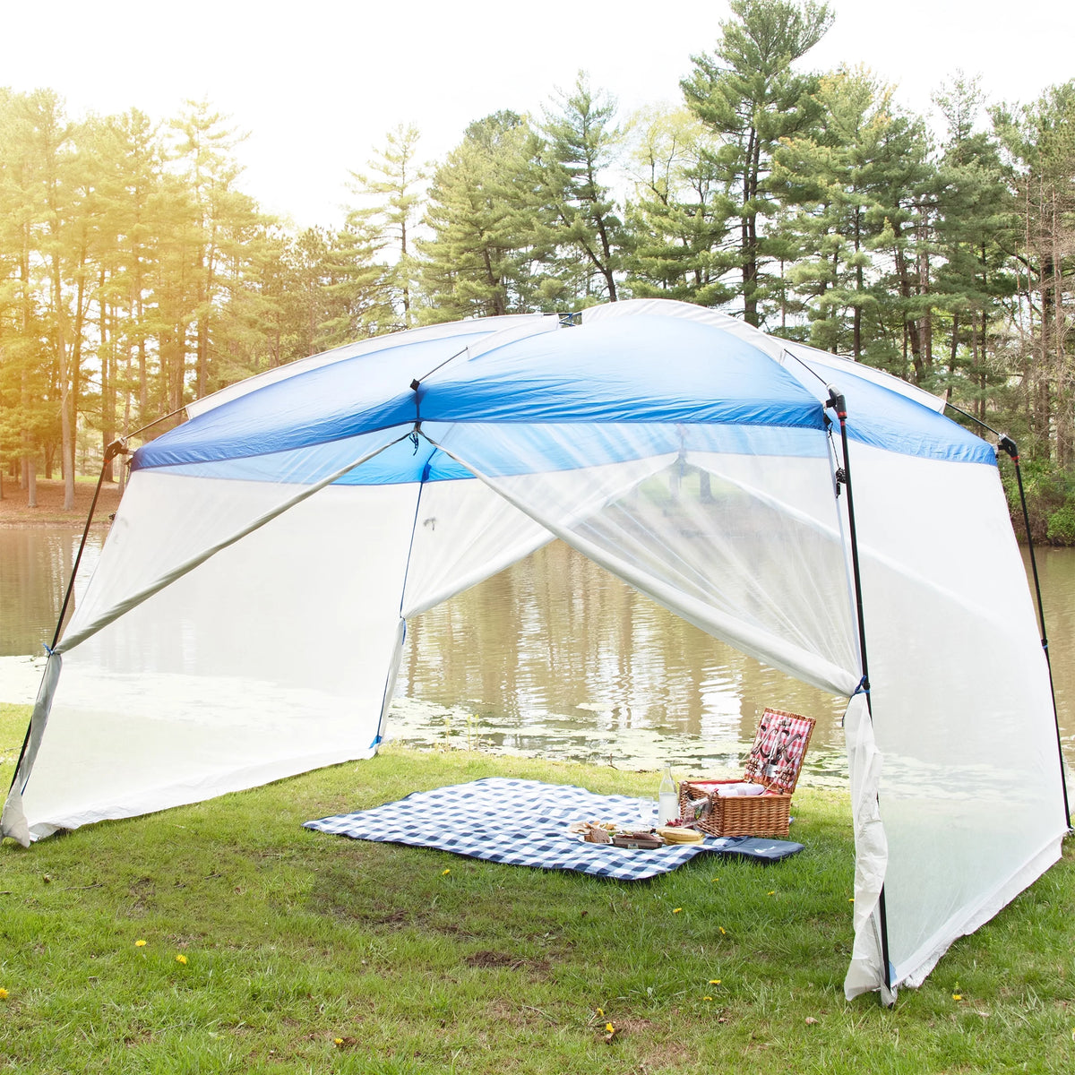 Blue 13 ft x 9 ft x 84 in Screen House Tent L87924
