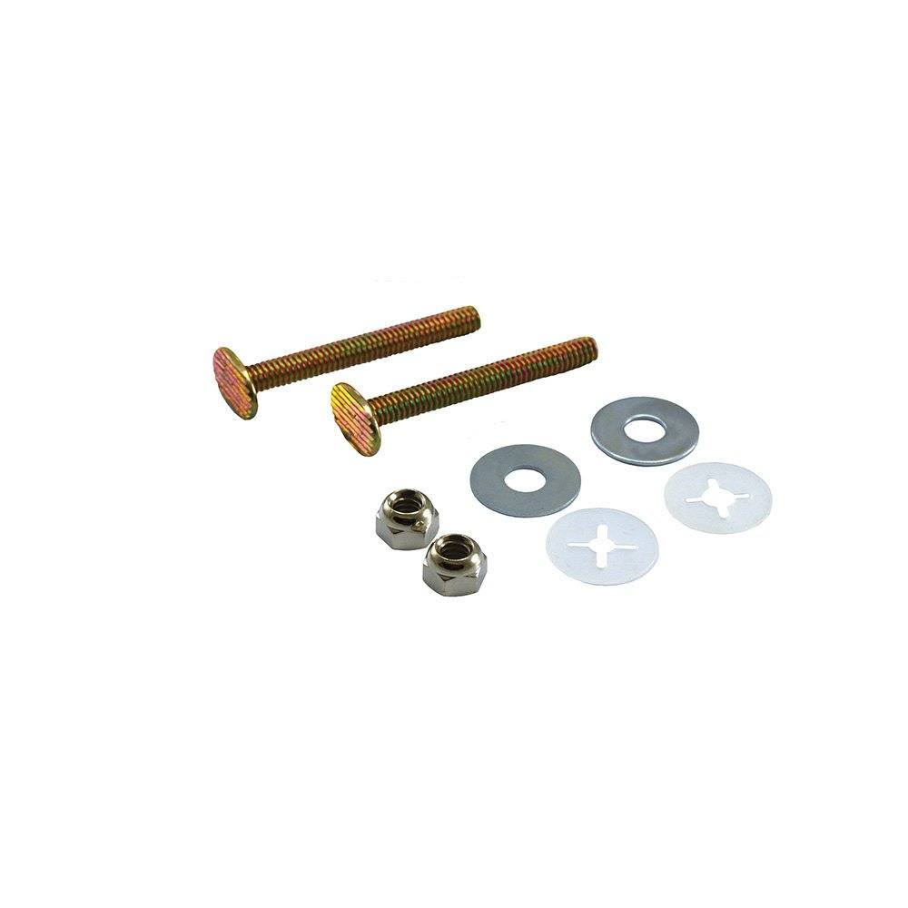 50 Pairs Brass Plated Closet Bolts with Zinc Plated Round Washers and Tinnerman Nuts S281