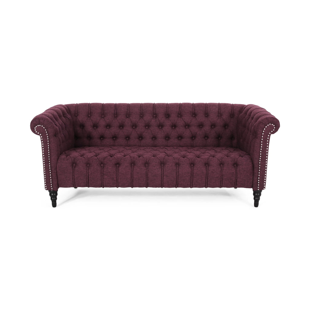 Slate Fabric Tufted 3 Seater Sofa E9202