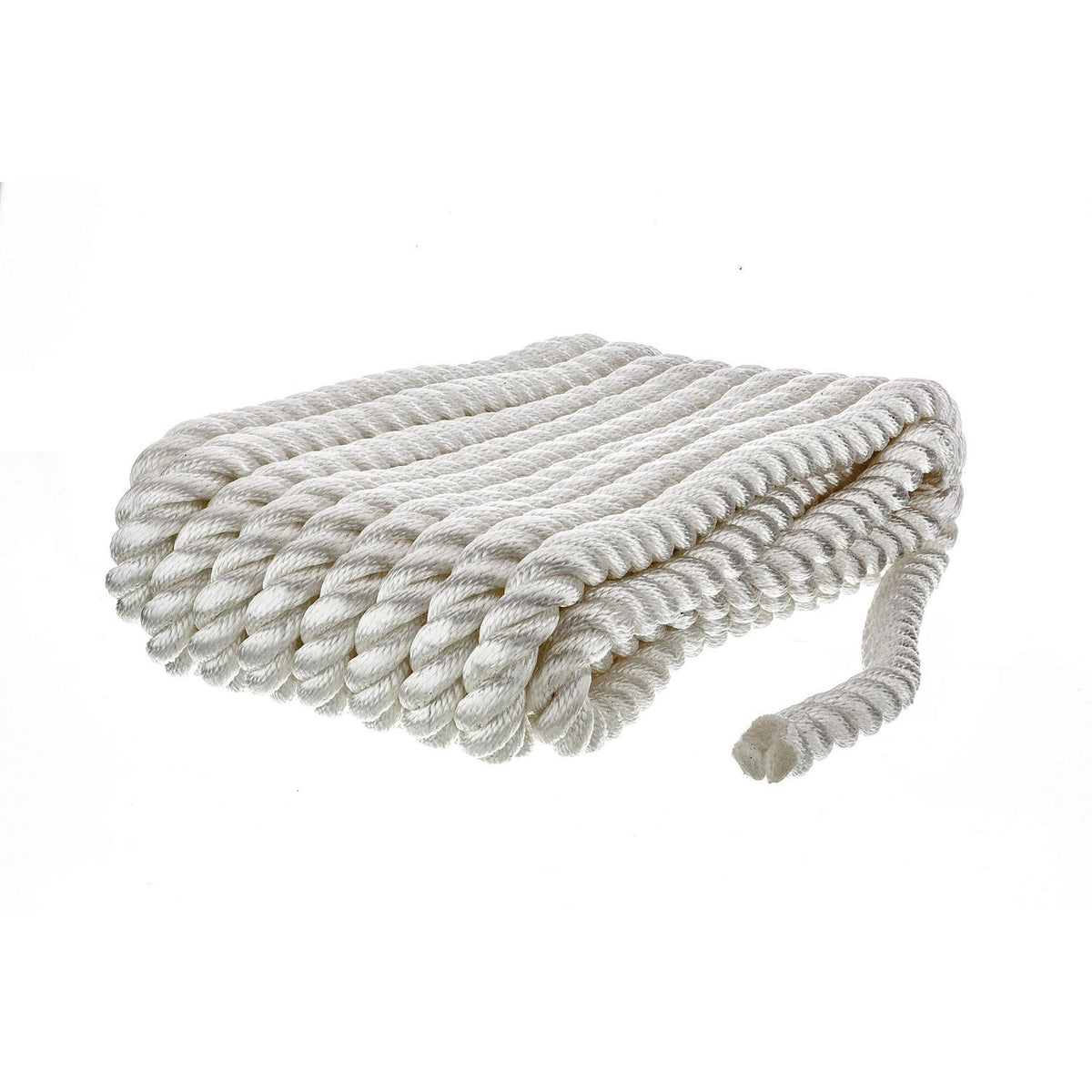 3-Strand Twisted Nylon Dock Rope, ¾-Inch x 25 Feet, White J4467