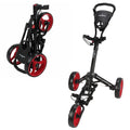 Folding Push Pull Golf Cart Black Red I3037