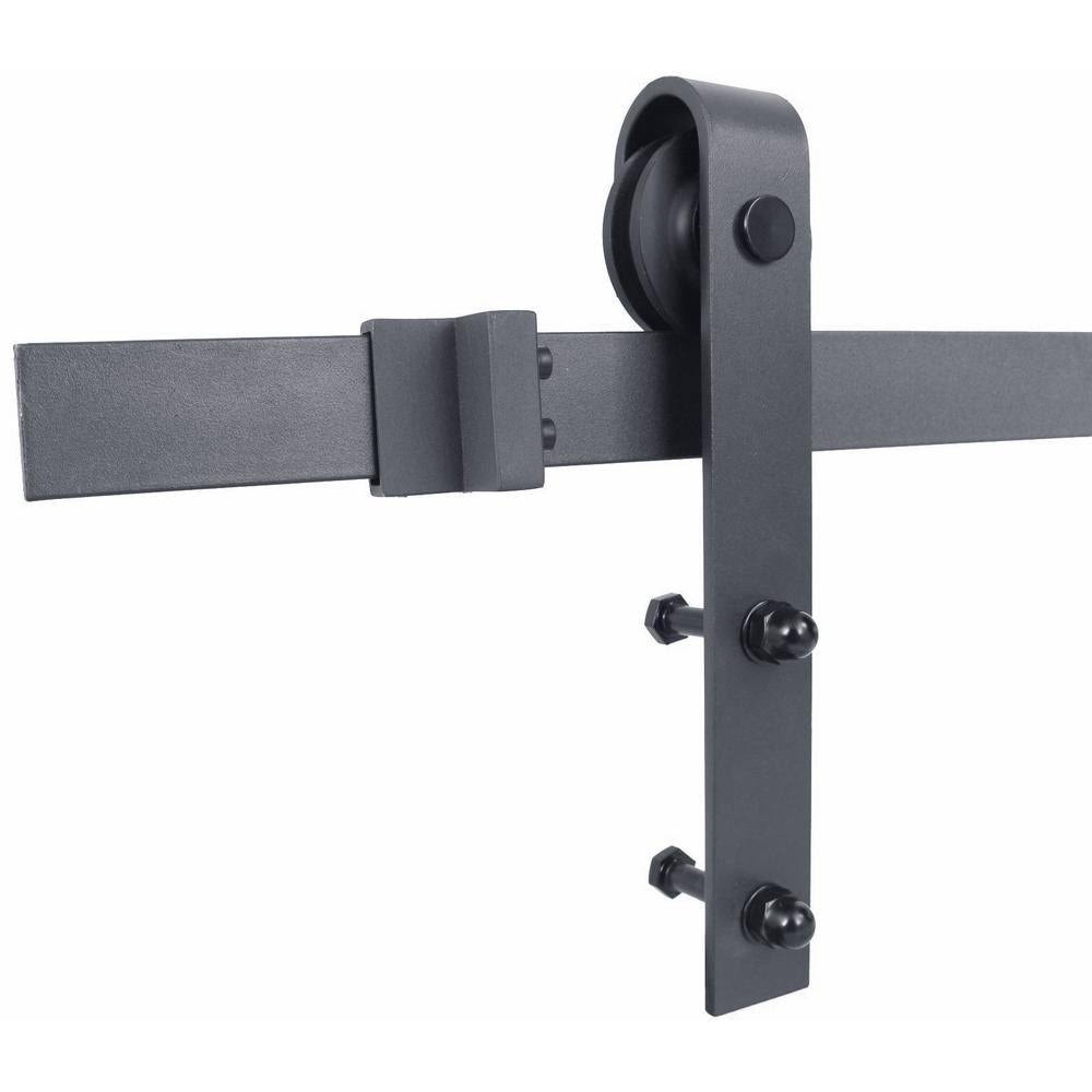 Espresso Stained Solid Knotty Pine Wood Interior Sliding Barn Door with Hardware Kit V779064