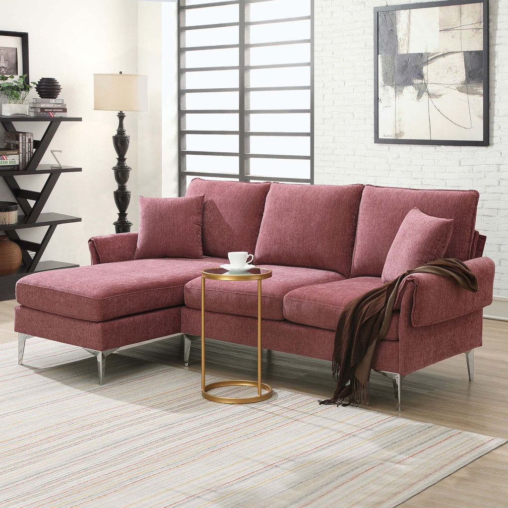 Modern Convertible Sectional Sofa with Reversible Chaise Lounge Espresso T25150
