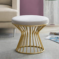 Gray Velvet Round Ottoman P909804
