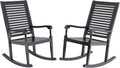 Black Acacia Wood Rocking Chairs Set of 2 S98812