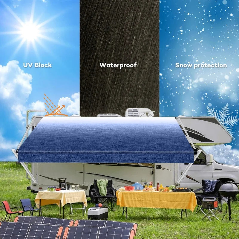 14'2'' Lake Blue RV Awning Fabric Replacement O71509