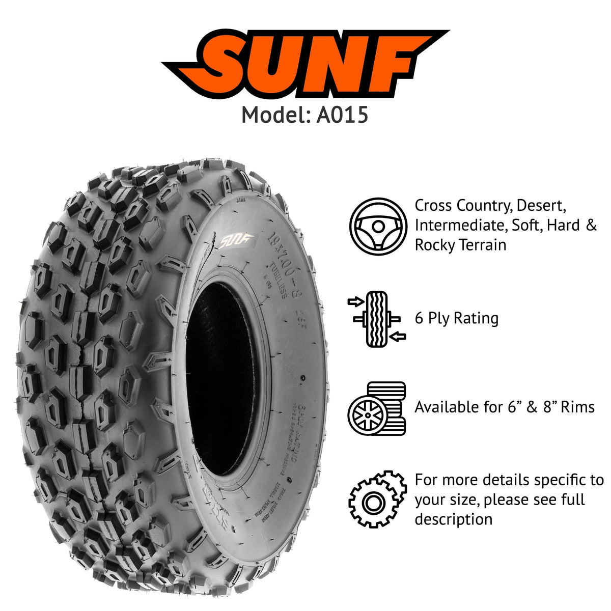 All Trail ATV UTV Tires 145/70x6 6 PR Pair of 2 K4047