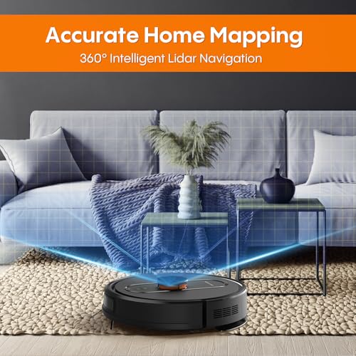 Robot Vacuum and Mop with Self-Emptying, 5000Pa, LiDAR Navigation N21427