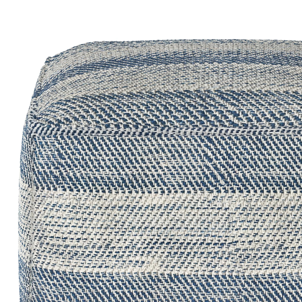 Teal Melange Cotton Pouf Q330