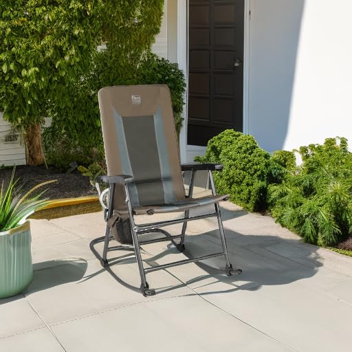 Foldable Padded Rocking Chair Set of 2 Brown T453172