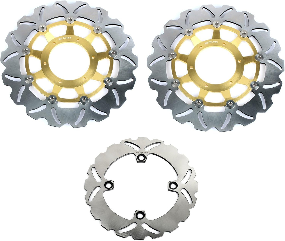 Front Rear Brake Discs Rotors and Pads for Honda CBR 600 RR 2007-2019 Gold Set K663