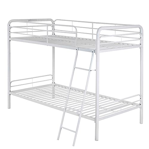 Twin Over Twin Metal Bunk Bed in Black J8783