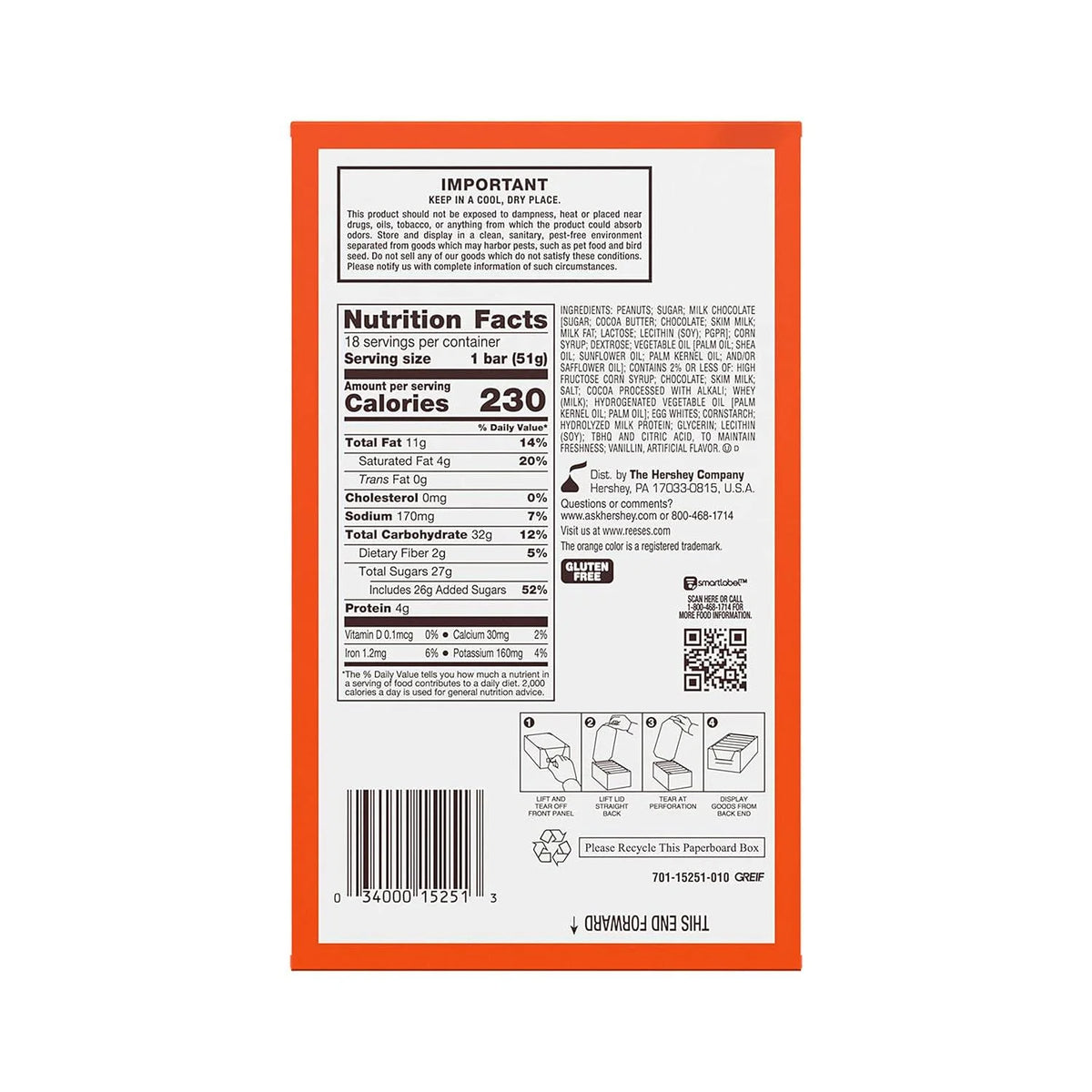 6 pack 1.8 oz Peanut Butter Nougat Candy Bars P164