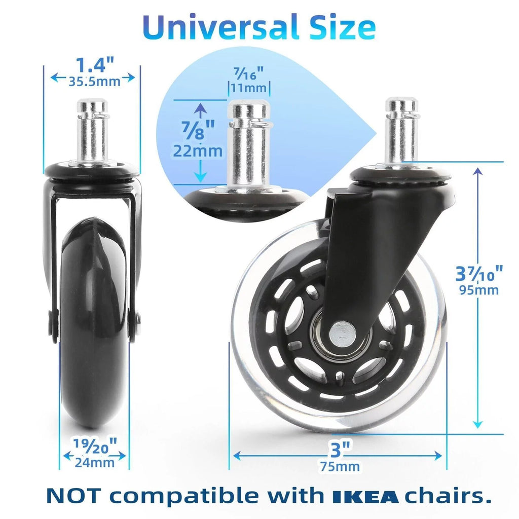 Heavy Duty Rubber Chair Casters 15Pcs M38665