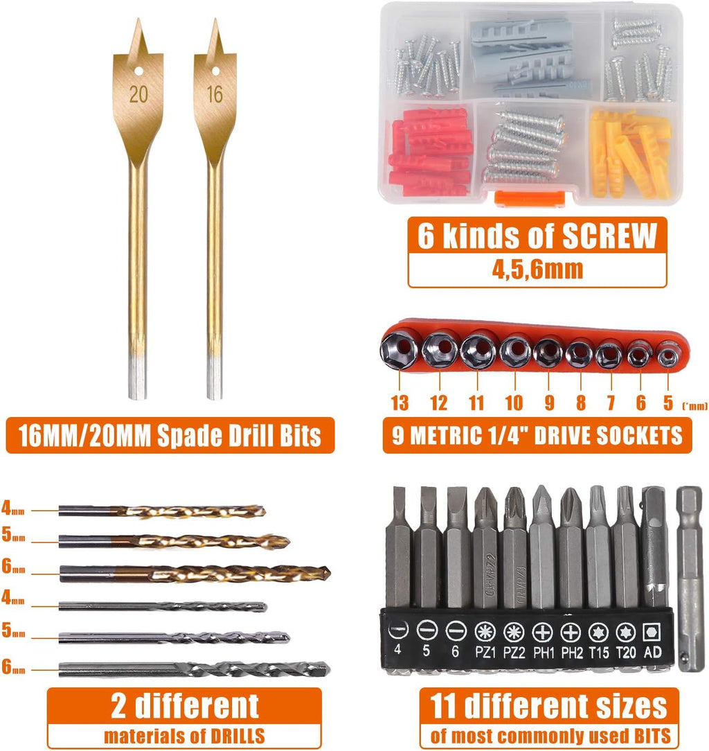 60pcs Cordless Drill Tool Set with Toolbox S57220