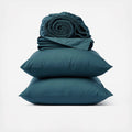 Organic Crinkled Percale Sheet Set Cal King Aegean Y3769