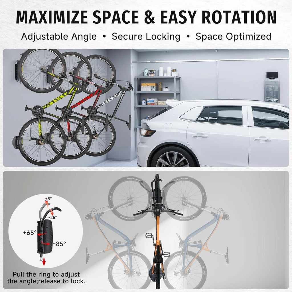 Rotating Bike Hanger Wall Mount Bike Rack, 66 lbs Capacity M71140