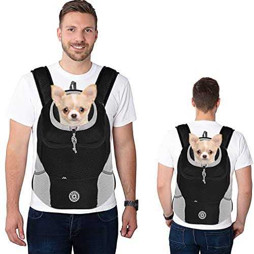 Dog Backpack Carrier Pet Carrier for Small Medium Dogs Breathable Adjustable with Safety Reflective Strips H324