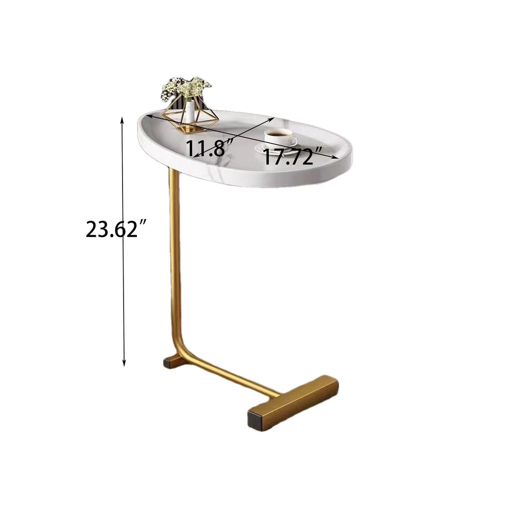 White C-Shaped Side Table Y8289