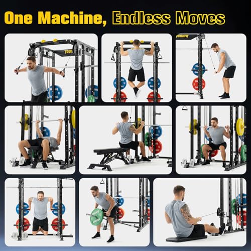 All-in-One Smith Machine with Adjustable Cable Crossover System T162