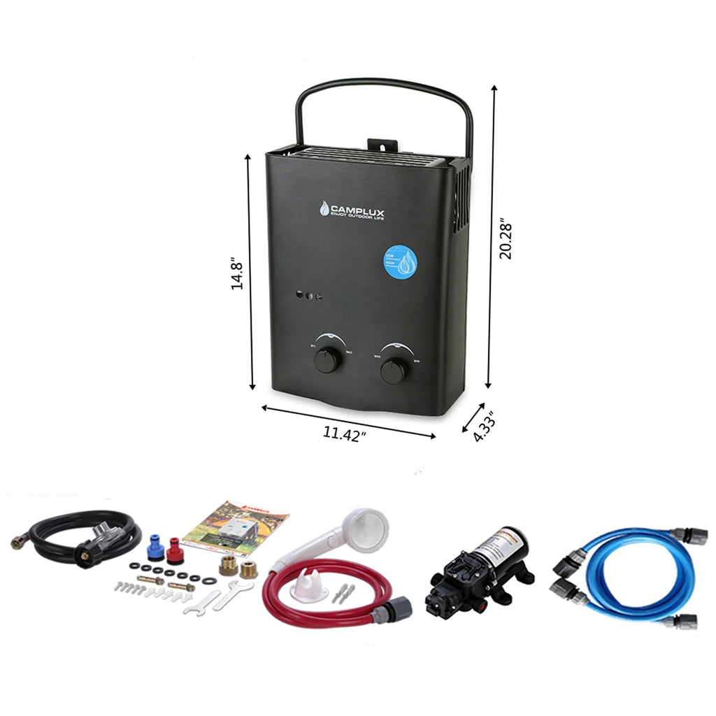 Outdoor Portable Propane Tankless Water Heater Black J7800
