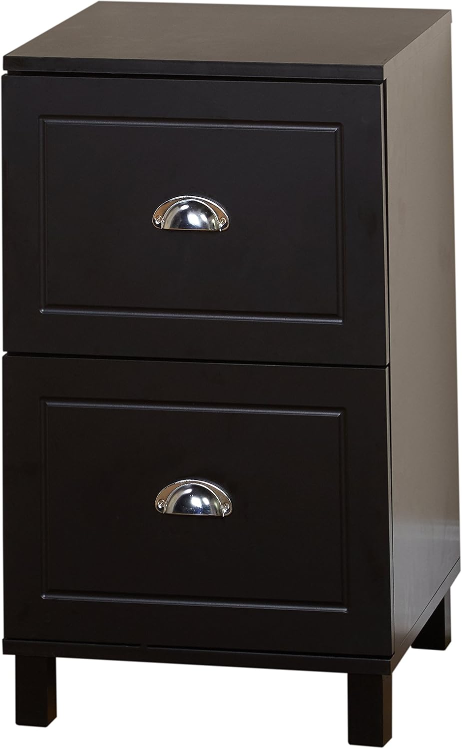 White 2 Drawer Filing Cabinet with Metal Handles W835