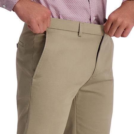 Men's Iron Free Premium Khaki Straight-Fit Flat Front Casual Pant C502