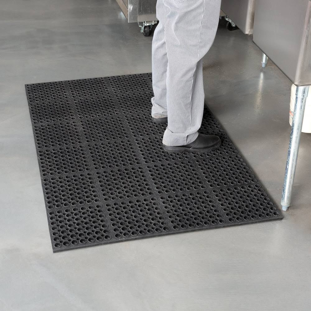 Rubber Anti-Fatigue and Anti-Slip Mat, 58.5 inch x 39 inch, Black T31786