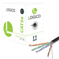 Cat5e Ethernet Cable UTP 1000ft Black Solid Bulk B823