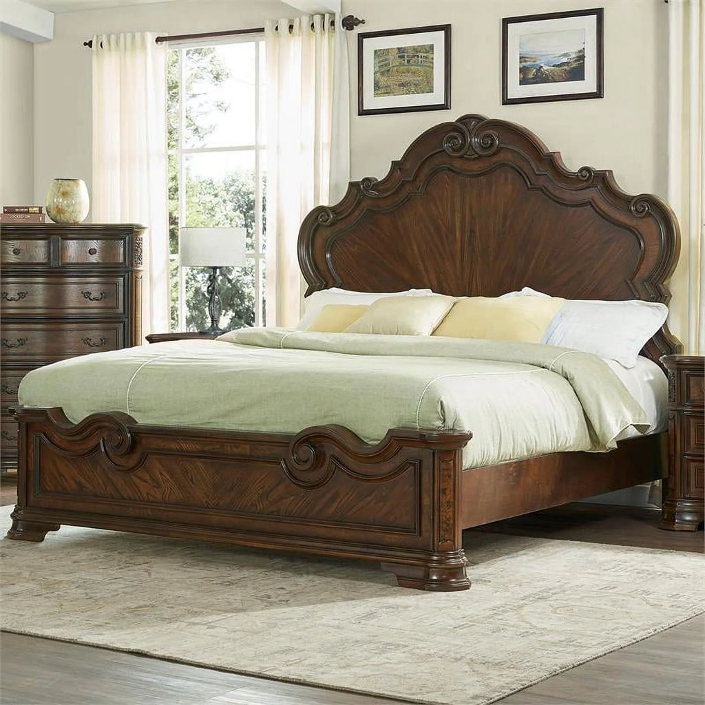 Brown Cherry Queen Bed V495