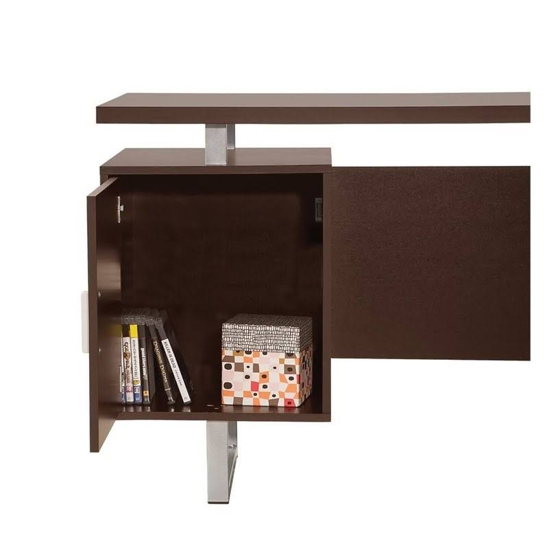 2pc Desk and Mobile File Cabinet Set in Brown Q643