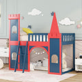 Red and Blue Twin Size Loft Bed with Ladder A11652