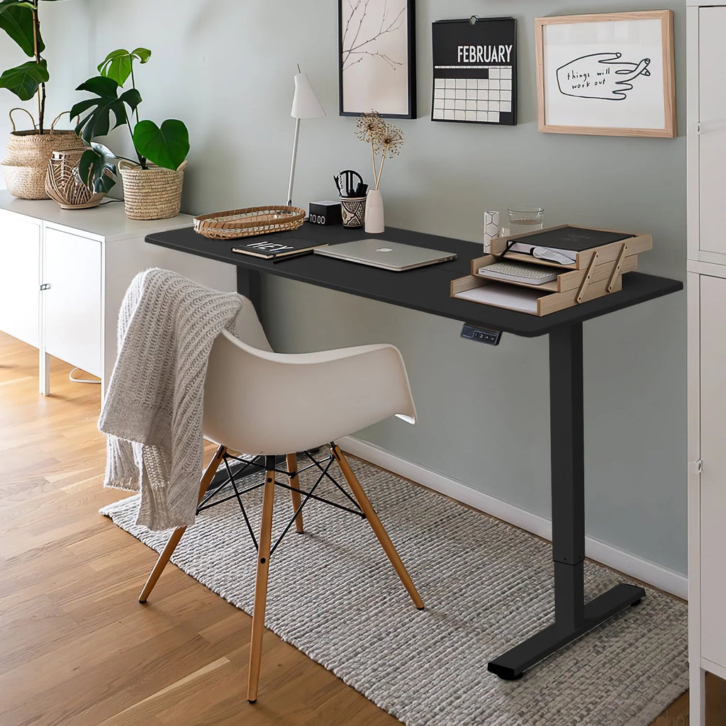 Electric Height Adjustable Standing Desk with Memory Preset, White S1604