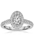 Half Carat Round Cut Halo Diamond Engagement Ring in White Gold S153929