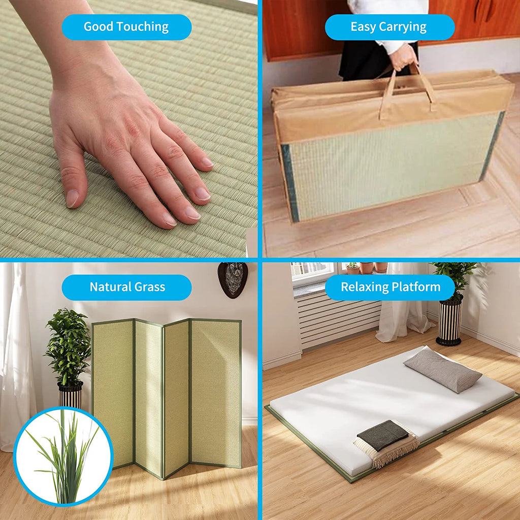 Full Size Natural Grass Tatami Floor Sleeping Mattress B38045