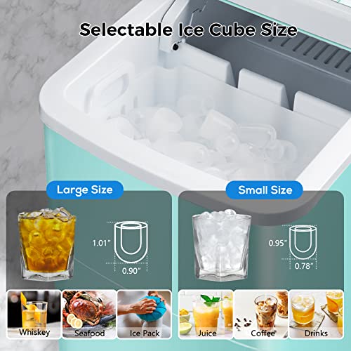 Black Countertop Ice Maker with Self-Cleaning, 26lbs/24hrs, 2 Sizes Bullet Ice R7660