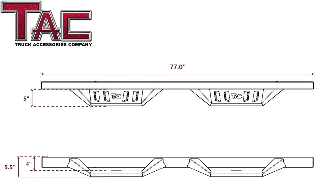 Black Fine Texture Side Steps Nerf Bars Running Boards (2pcs) V36110