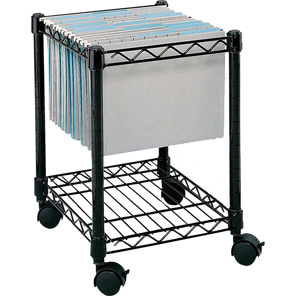 Black Steel Wire Mobile File Cart T4488