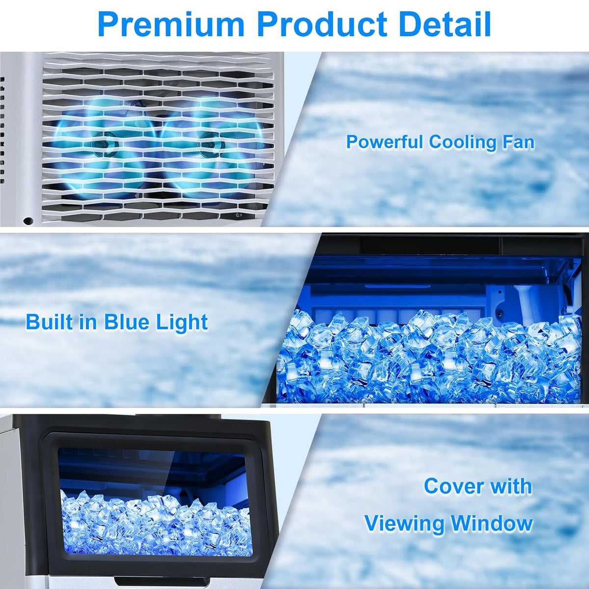 100Lbs/24H Ice Maker Machine with 20lbs Storage W941