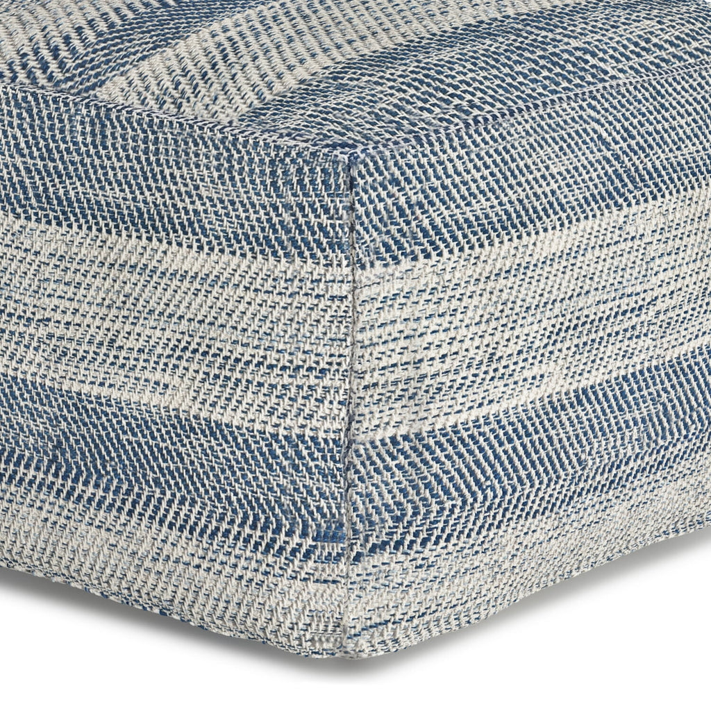 Teal Melange Cotton Pouf Q330