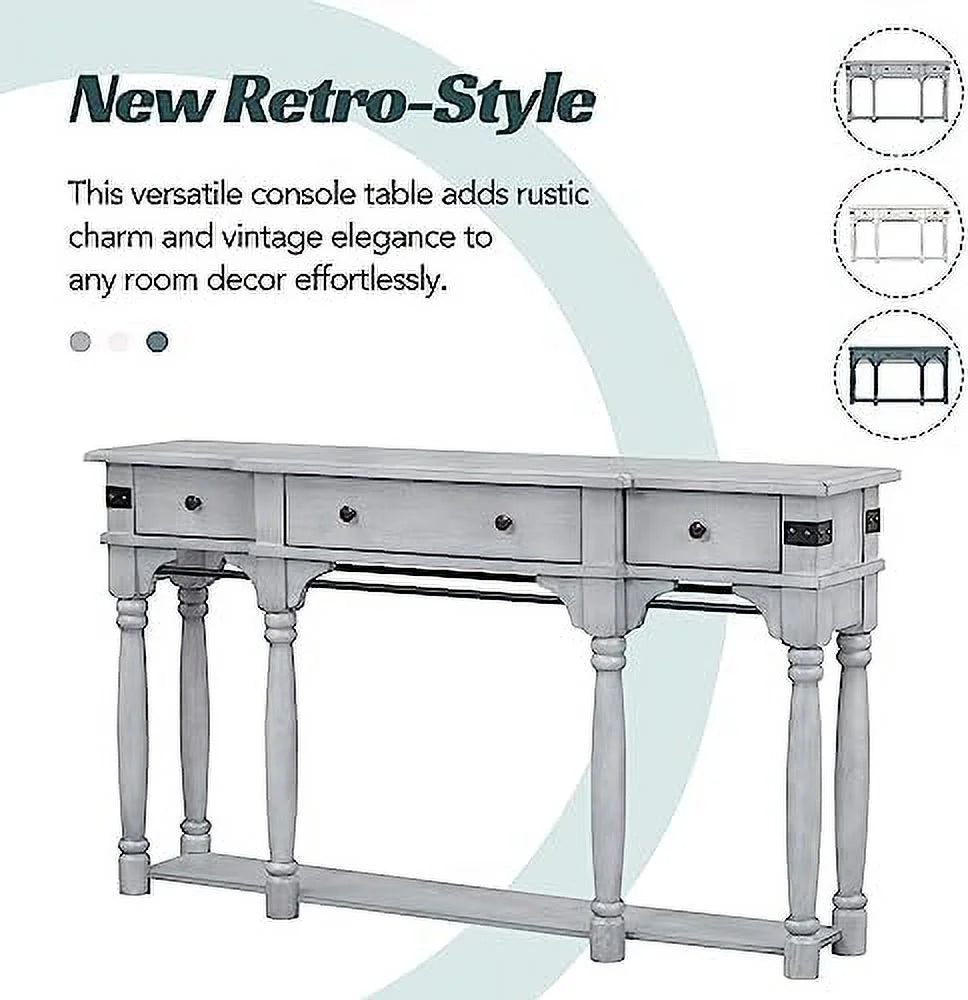 Contemporary Concrete Wood Top Console Table A78248