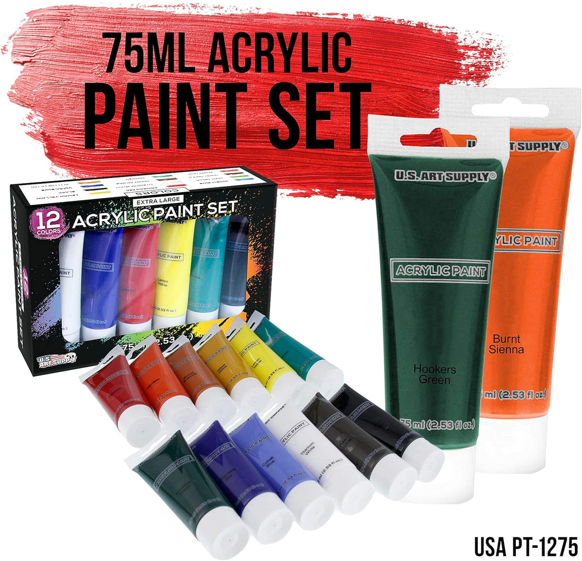 6 Easels, 12 Paint Tube Set, 12 Canvas Panels, 6 Brush Sets & 6 Aprons Painting Kit Y243609