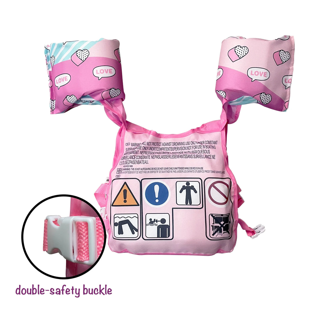 Kids Swim Vest Life Jacket with Shoulder Harness Arm Wings T439