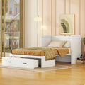 Full Size Murphy Bed with USB Port and Large Drawer A6773
