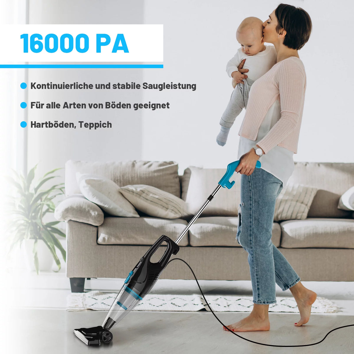 Corded 2 in 1 Bagless Lightweight Stick Vacuum Cleaner L896633