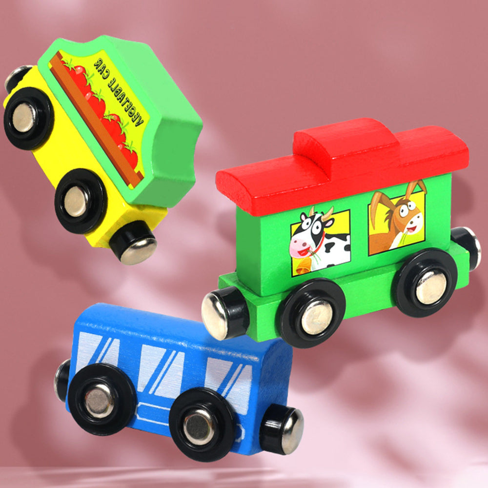 Magnetic Wooden Train Toys Assembling Blocks Toy K977