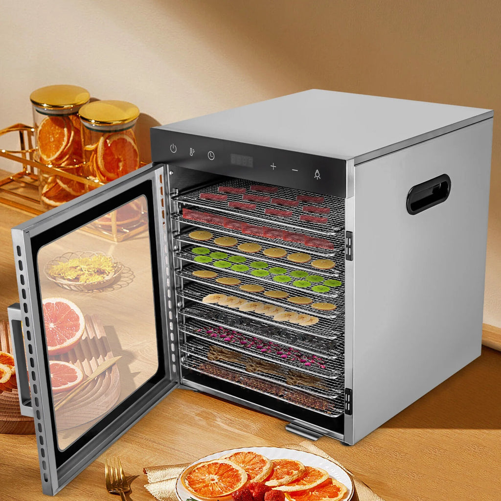 800w 30-90℃ 10 Trays Stainless Steel Food Dehydrator E854864
