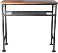 47" High Top Rectangular Metal Pub Table Rustic Brown U54137